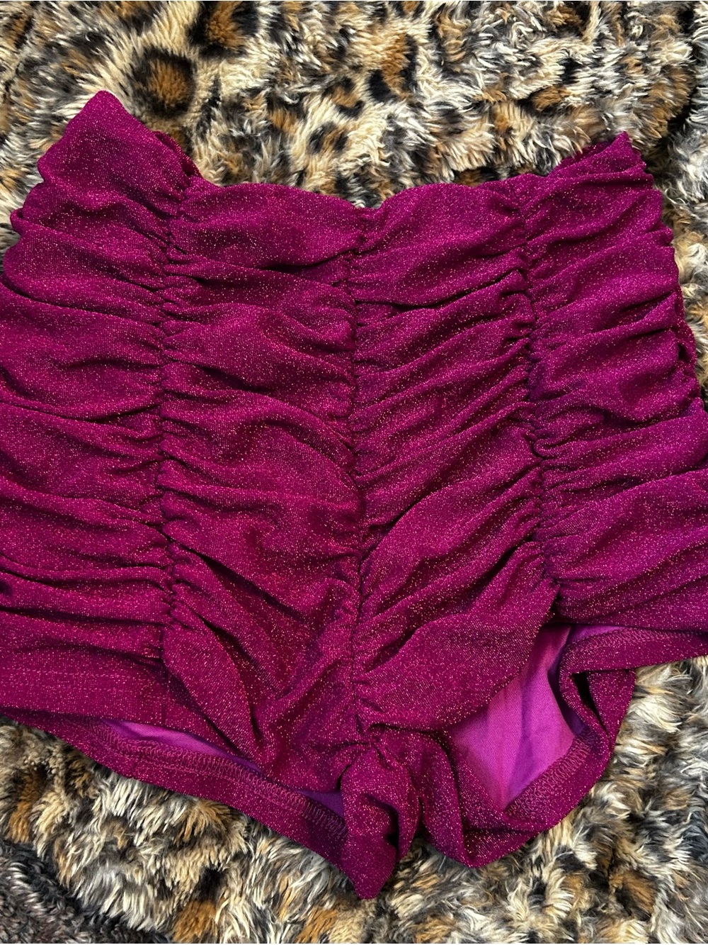 Fashion Nova Shimmery Fuchsia Pink Ruched Shorts